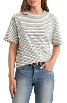 Good American The Overized Stripe T-Shirt in Classic Stripe Mosswell at Nordstrom, Size X-Small
