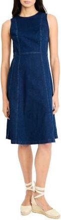 Maggy London Fit & Flare Denim Dress in Dark Wash at Nordstrom Rack, Size 18 (Similar To 16W)