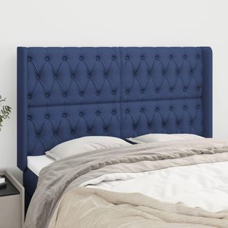 vidaXL Cabecero Con Orejas De Tela Azul 147x16x118/128 Cm Vidaxl