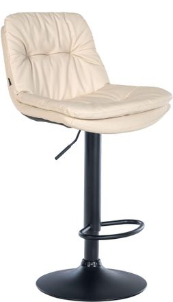 Clp Clp - Taburete De Bar Laurel En Polipiel Crema Metal Negro Mate