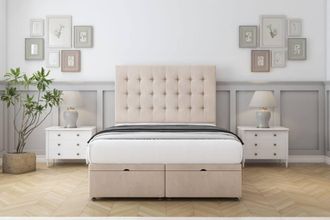 Comfort Beds Savannah Naples Ottoman Bed Base-54 Floor Standing Headboard in Light Sand | Size: King
