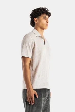 Sease Lightweight Linen Polo - Beige