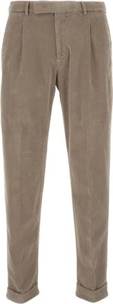 PT01 Wide Ribbed Velvet Trousers With Tailored Pleats And Flap Pockets