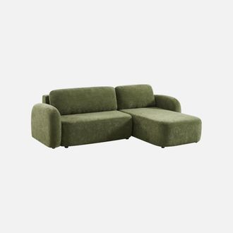 Sweeek Sof&aacute; Cama Esquinero De Tela Con Arc&oacute;n, 3 Plazas