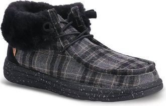 Lamofootwear Womens Cassidy Winter Shoe In Charcoal Plaid