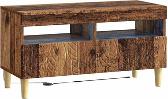 vidaXL Mueble De Tv Led Madera Envejecida Madera De Ingenier&iacute;a Vidaxl