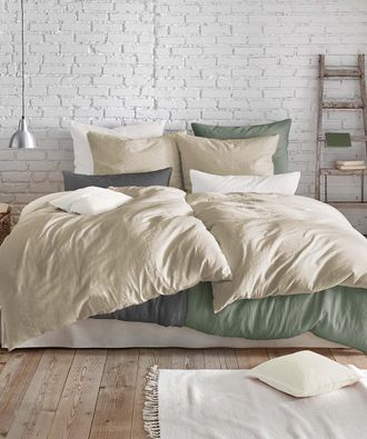 Fleuresse Bettwäsche »Provence in Gr. 135x200, 155x220 oder 200x200 cm« 2 Stk. tlg. Halbleinen, 50% Baumwolle, 50% Leinen, Gr. 135x200, 155x220, 200x200cm