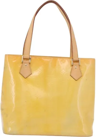 Louis Vuitton Houston Monogram Vernis Yellow Patent_Leather Handbag (Pre-Owned)
