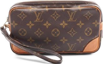 Louis Vuitton Marly Dragonne PM clutch met monogram - Bruin