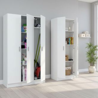 Dmora Armario Multiusos Grande Melegari, Modular, 7 Estantes, 5 Puertas, 168x180h Cm Blanco