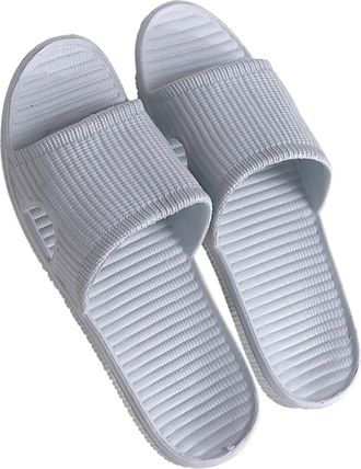 Generic Men Women Solid Color Home Slippers Indoor Slippers Soft Sole Cover Toe Flip Flops Unisex Elephant Slippers for Women Size 11 (Grey, 4.5-5)