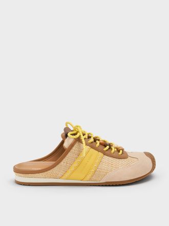 Charles & Keith Suede Woven Slip-On Sneakers