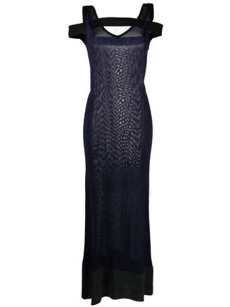 Jacquemus semi-sheer maxi dress - women - Viscose/Linen/Flax - 32 - Blue