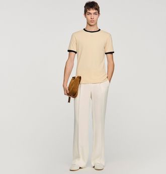 Sandro Two-tone patch T-shirt