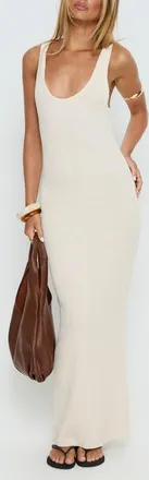 Princess Polly Imirisa Scoop Neck Knit Maxi Dress in Cream at Nordstrom, Size Large/x-Large