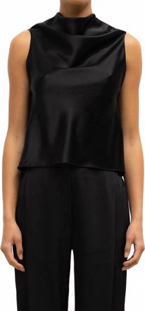 Leset Barb Shell Sleeveless Top In Black