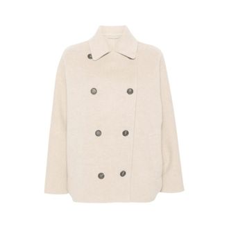 Brunello Cucinelli Giacca doppiopetto - - Coats - Donna - Beige - M