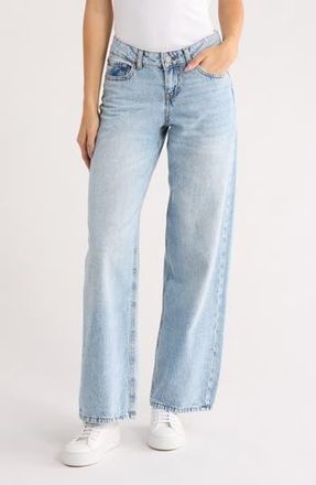 Jack & Jones Tokyo Low Rise Wide Leg Jeans in Light Blue Denim at Nordstrom Rack, Size 27