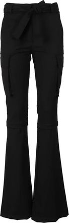 ADĀMO Andrea Adamo Multipocket Flare Broek - Dames - Wijde Broeken - Zwart - S - Broeken