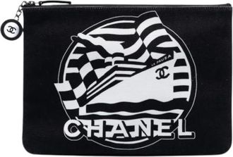 Chanel Pre-owned Clutches, female, Black, Size: ONE SIZE Pre-owned Canvas Clutch