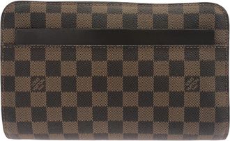Louis Vuitton Ebene Coated Canvas Clutch Bag (Pre-Owned)