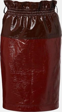 Saint Laurent Coated cotton pencil skirt