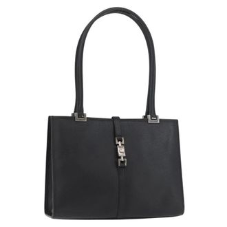 Gucci Jackie Tote Guccissima Leather Black Leather Handbag (Pre-Owned)