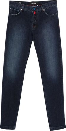 Kiton Jeans met knoop - Blauw