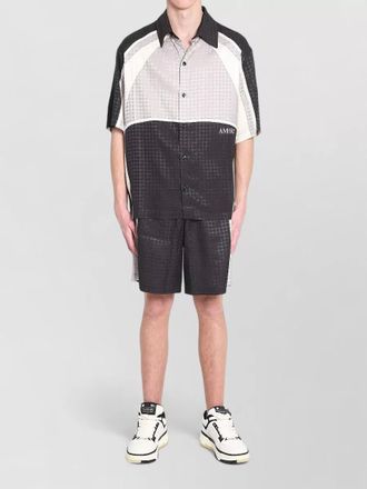 Amiri quad panel camp collar logo shirt