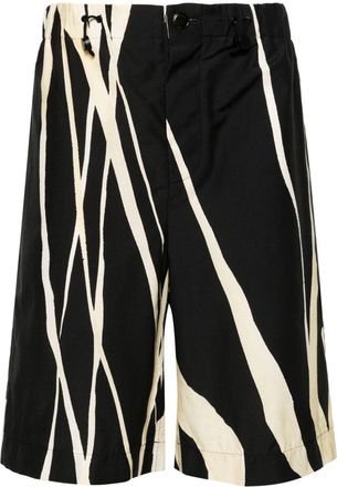 Nanushka drawstring cotton-belnd bermuda shorts - men - Silk/Cotton - M - Black