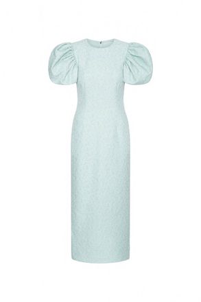 Rotate Womens Jacquard Midi Puffy Dress In Plein Air