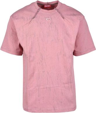 Diesel Katoenen T-shirt - Heren - T-shirts - Roze - XL - Katoen - Tops