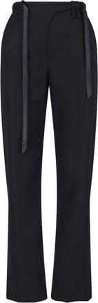Diesel Black Tailored Wool Blend Pants with Belt