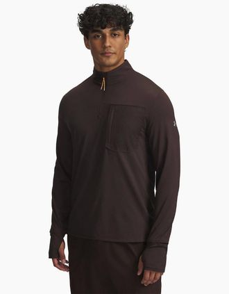 Under Armour Mens TRAIL RUN Qrt ZIP - Brown - Size: 38