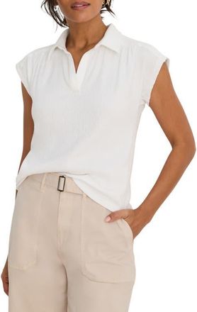 Nic+Zoe Coastal Crinkle Cotton Blend Top in Paper White at Nordstrom, Size Xx-Large