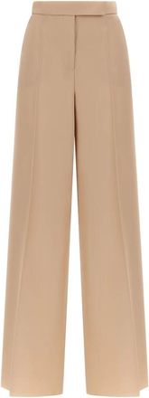 Max Mara Ninfa Wide-leg Broek - Dames - Wijde Broeken - Beige - XS - Wol - Broeken