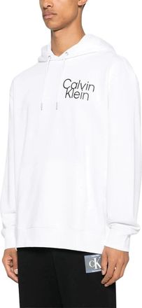 Calvin Klein Witte hoodie met zak - Heren - Hoodies - Wit - XL - Hoodies & sweatvesten