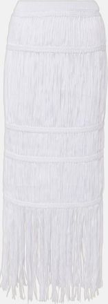 SIMKHAI Yarra fringed cotton midi skirt