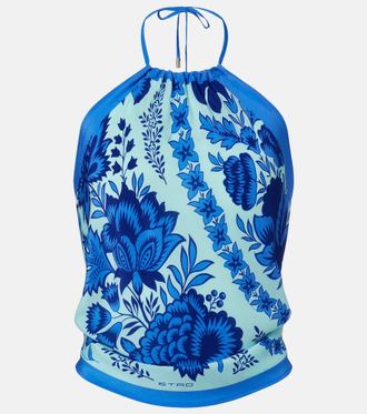 Etro Paisley halterneck silk top