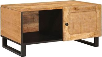 vidaXL Mesa De Caf&eacute; Natural 80 X 50 X 40 Cm Madera De Mango Maciza Vidaxl