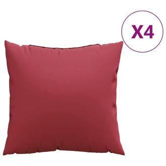 vidaXL Cojines Para Sof&aacute;, 4 Unidades, Color Rojo Vino, 60x60 Cm Vidaxl