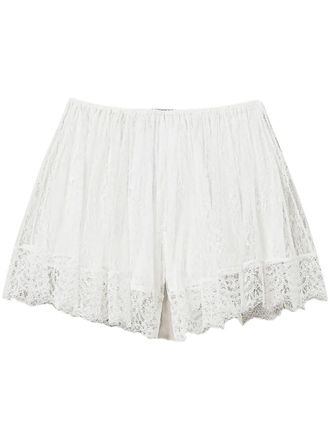 Twin-Set lace-overlay shorts - women - Polyamide/Viscose - 40 - White