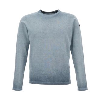 Roberto Ricci Design Long Sleeve T-Shirts, male, Blue, M, Amos Cotton Round Knit