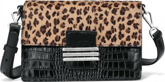 Brighton Leon Medium Crossbody Bag In Black/leopard