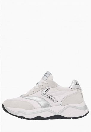 Voile Blanche Womens Club 108 Fabric Sneakers In White Silver
