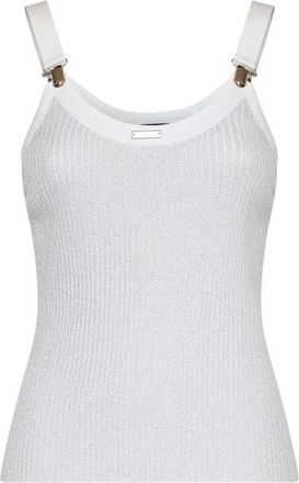 John Richmond Top in maglia lurex con spalline regolabili - Dames - Tops zonder mouwen - Grijs - M - Tops