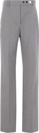 Sportmax Harry Broek - Dames - Straight fit broeken - Grijs - M - Wol - Broeken