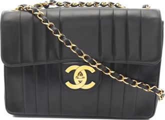 Chanel 1994-1996 Mademoiselle gewatteerde schoudertas met ketting - Zwart