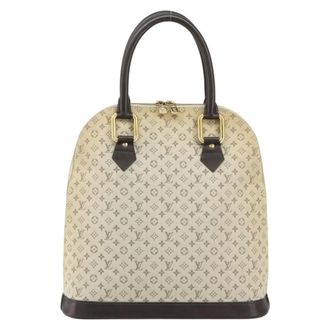 Louis Vuitton Alma Handbag Mini Lin Monogram Khaki Canvas Handbag (Pre-Owned)