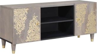 vidaXL Gabinete de TV con estante Gris y dorado 105 x 33.5 x 46 cm vidaXL